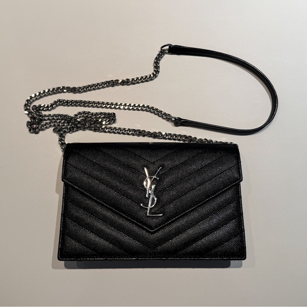Yves Saint Laurent Black Quilted Chain Bag